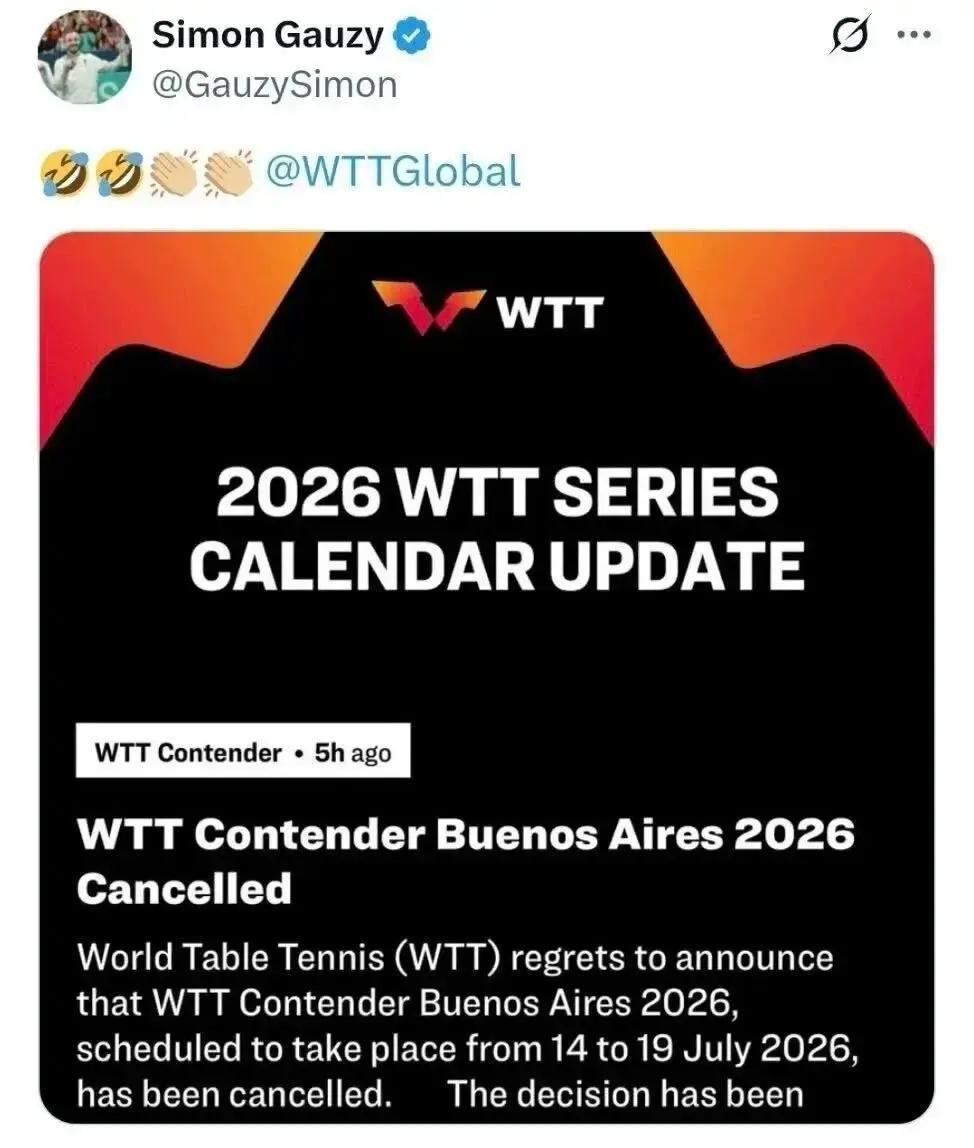 快讯｜WTT赛历再添城市热度，成为跨平台热词，赛事经济正在接棒，后续发展值得关注