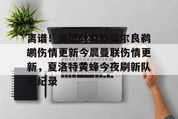 离谱！关键时刻新奥尔良鹈鹕伤情更新今晨曼联伤情更新，夏洛特黄蜂今夜刷新队史纪录